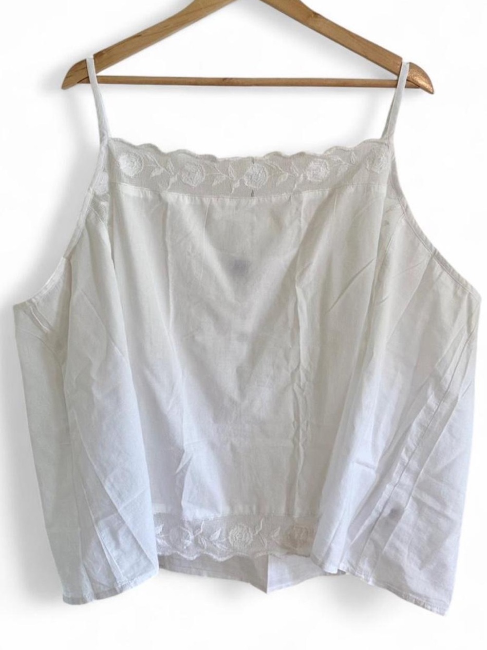 Old Navy White Embroidered Cotton Cami Tank Cottagecore Boho Plus Size 4X - Picture 2 of 8